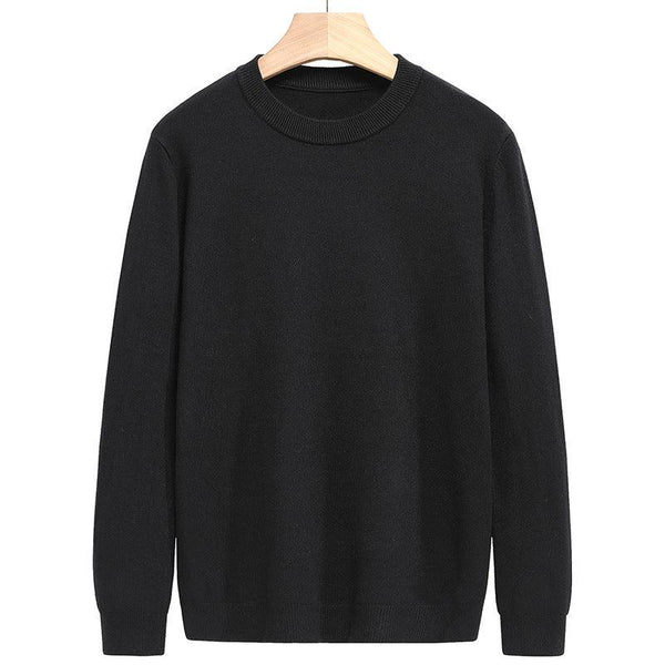 Round Neck Sweater Solid Color Sweater Knit Sweater Men - Super Amazing Store