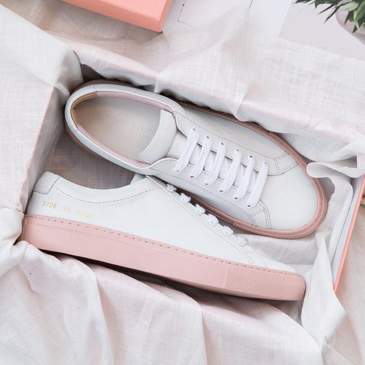 Korean Style Small White Shoes Leather Flat Casual All-Match Single Shoes Sports Shoes Women - Super Amazing Store