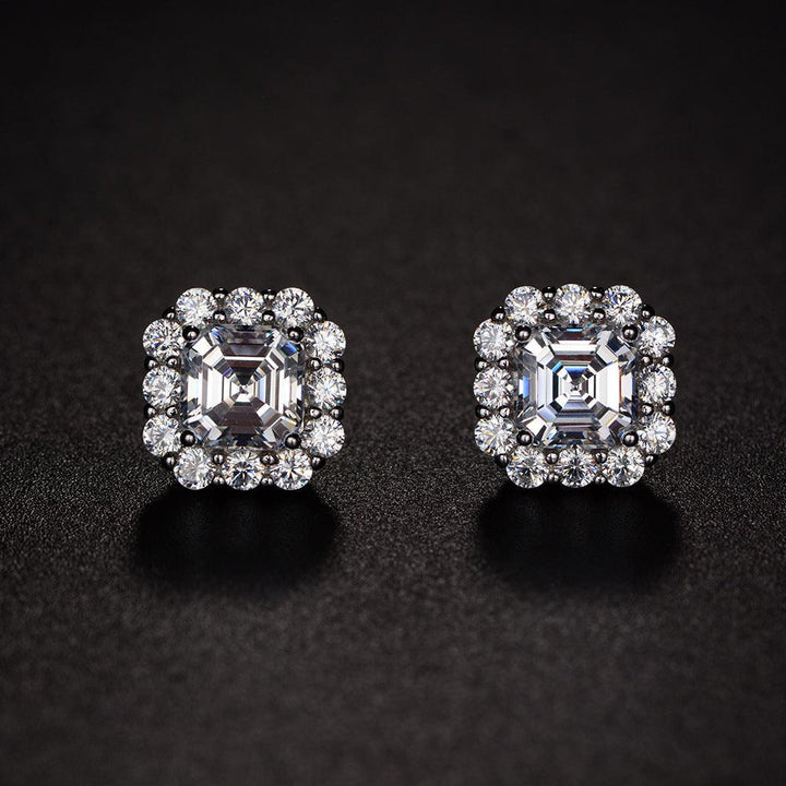 European And American Luxury Retro Square High Carbon Diamond Earrings - Super Amazing Store