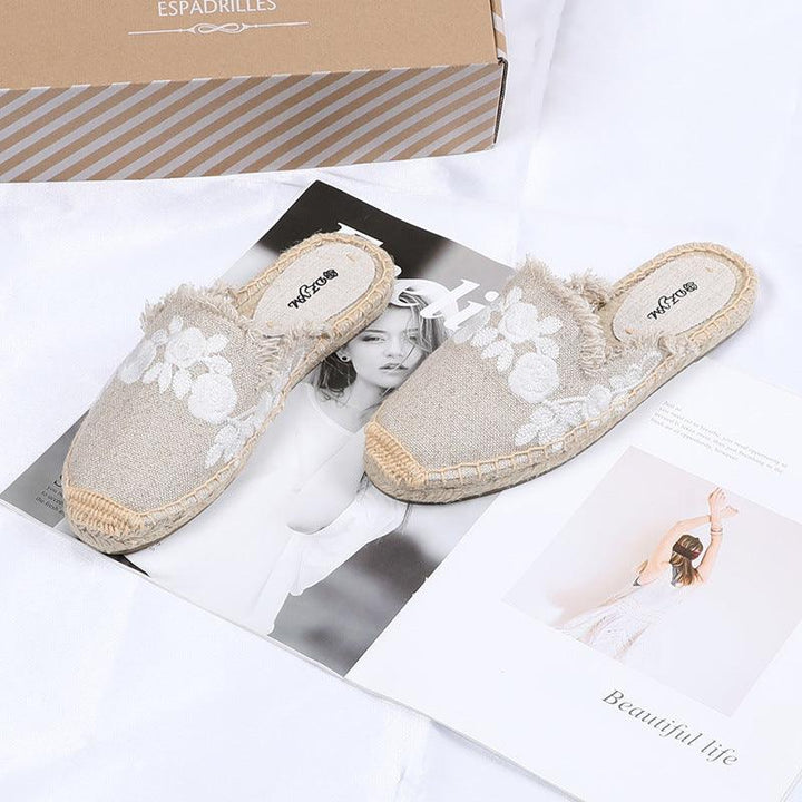 Braided Linen Bottom Baotou Cloth Slippers - Super Amazing Store