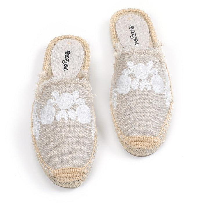 Braided Linen Bottom Baotou Cloth Slippers - Super Amazing Store