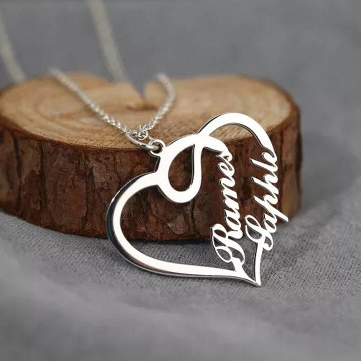 Personalized Custom Name Necklaces Pendant Double Heart Women Necklace - Super Amazing Store