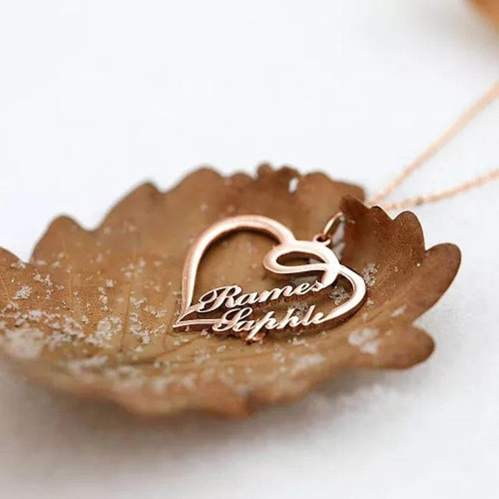 Personalized Custom Name Necklaces Pendant Double Heart Women Necklace - Super Amazing Store