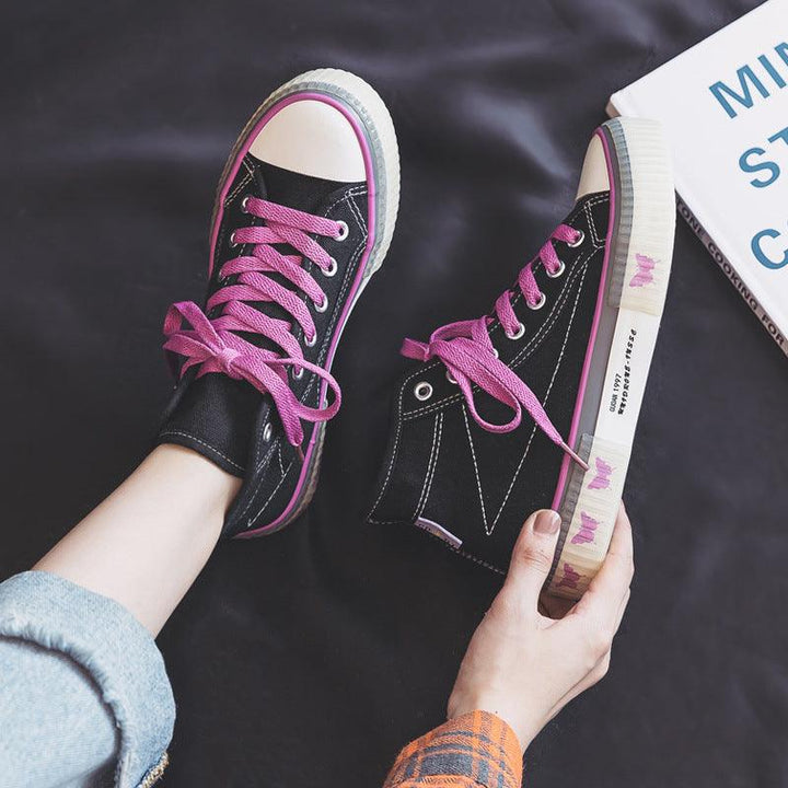 High-Top Canvas Shoes Female Ulzzang Wild Korean Board Shoes Summer New Shoes Female Ins Tide Shoes - Super Amazing Store