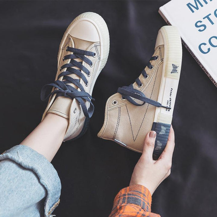 High-Top Canvas Shoes Female Ulzzang Wild Korean Board Shoes Summer New Shoes Female Ins Tide Shoes - Super Amazing Store