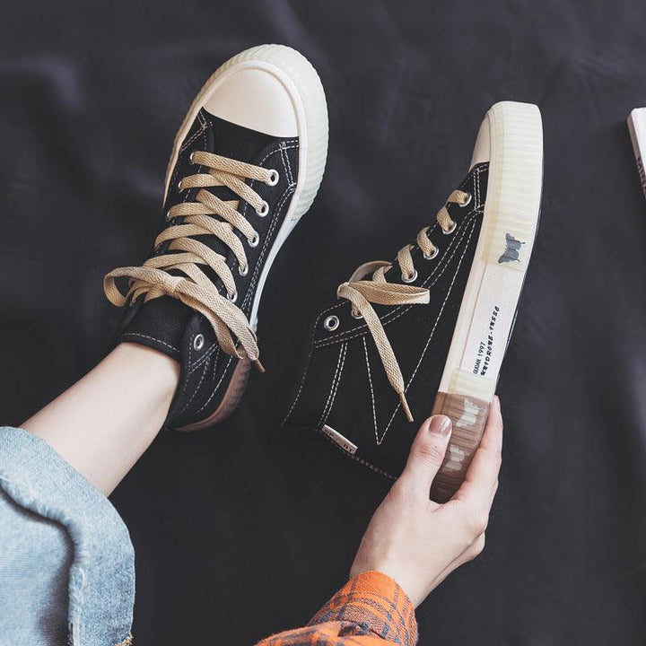 High-Top Canvas Shoes Female Ulzzang Wild Korean Board Shoes Summer New Shoes Female Ins Tide Shoes - Super Amazing Store