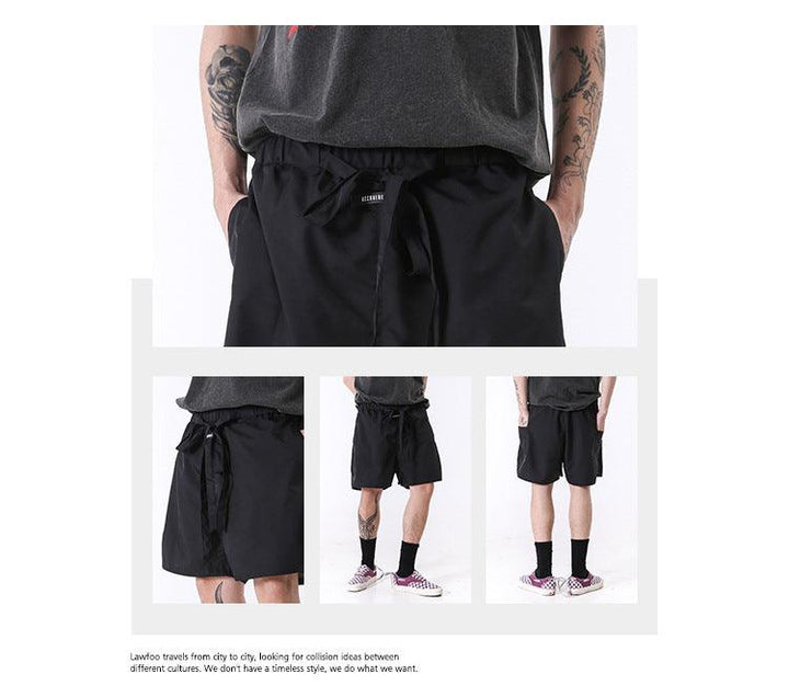 LawFoo SpringSummer New Original National Tide Men's Wear Drawstring Ribbon Beach Shorts Sports Pants Men And Women - Super Amazing Store