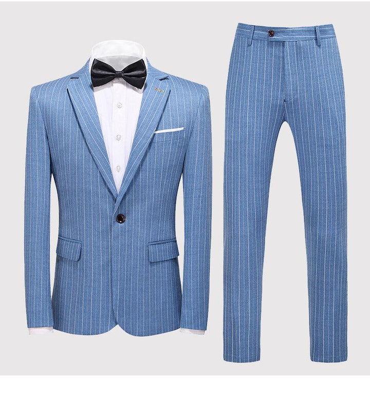 Men's Suits New Large Size Suit Wedding Suit Business Casual Blue Wedding Korean Slim Dress - Super Amazing Store