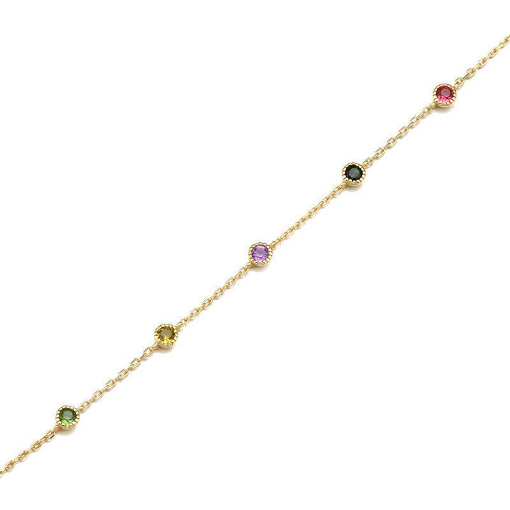 Treasure Slender Exquisite Bracelet Women 925 Sterling Silver Inlaid Tourmaline Simple And Versatile Bracelet - Super Amazing Store