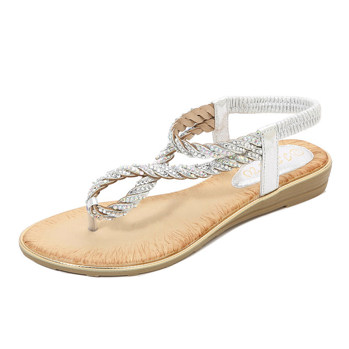 U Shaped Rhinestone Flip Flop Sandals - Super Amazing Store