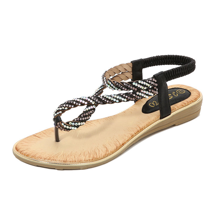 U Shaped Rhinestone Flip Flop Sandals - Super Amazing Store