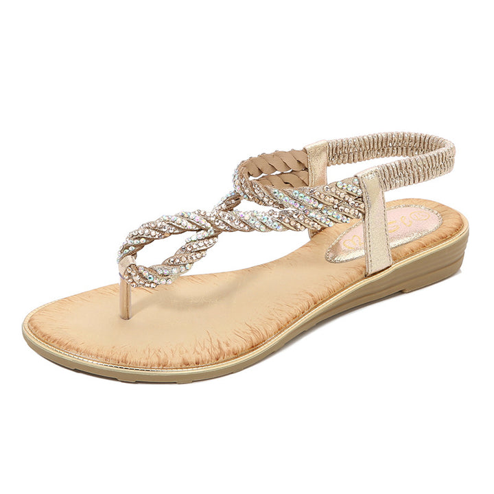 U Shaped Rhinestone Flip Flop Sandals - Super Amazing Store