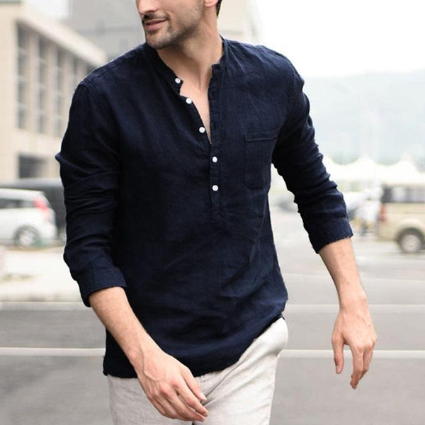 Plaid Collar Tops Turn Down Men Shirts Clothing - Super Amazing Store