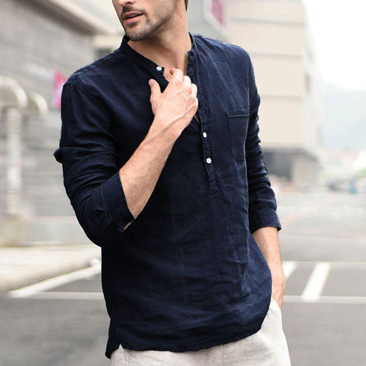 Plaid Collar Tops Turn Down Men Shirts Clothing - Super Amazing Store