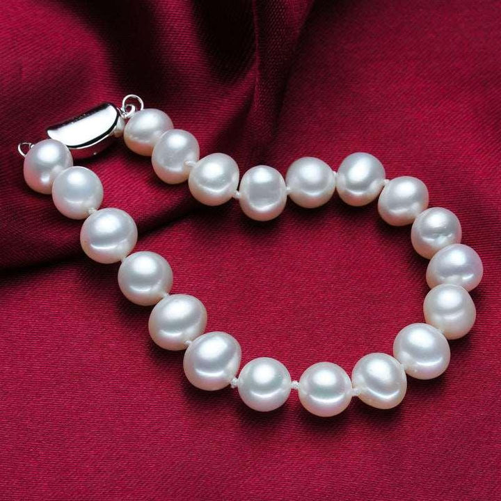 8-9Mm Freshwater Pearl Bracelet, Steamed Buns, Round And Strong Light, Basically Flawless Pearl Jewelry Accessories - Super Amazing Store