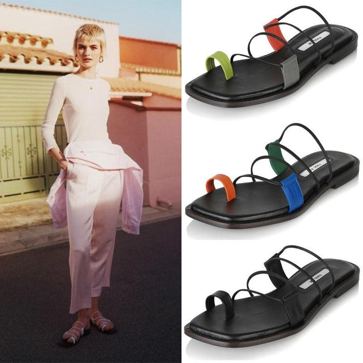 New Roman Cross Strap Flat Slippers - Super Amazing Store