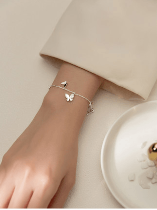 Mloveacc Shell Butterfly Handmade Charm Bracelets Girls Rose Gold Gifts For Women 925 Sterling Silver Jewelry Female Chain - Super Amazing Store