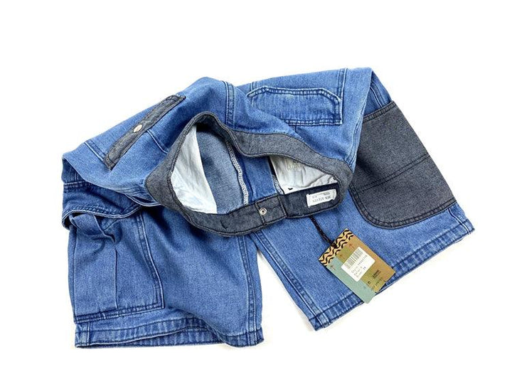 Retro Heavy Stone Washed Mountain Loose Trendy Brand Denim Tooling Denim Shorts Men - Super Amazing Store