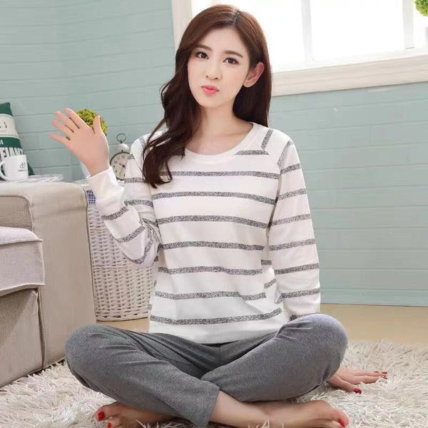 Spring And Autumn Pajamas Women\'S Long Sleeve Pure Cotton Leisure Home Clothes - Super Amazing Store
