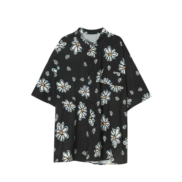 Little Daisy Short-Sleeved Shirt Men Korean Loose Couple Shirts For Men And Women - Super Amazing Store