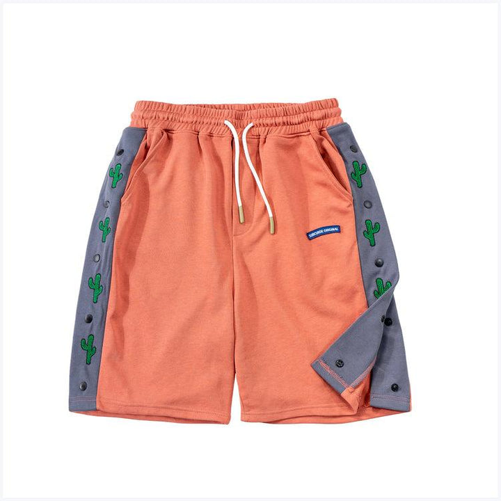 Stitching Color Cactus Print Casual Shorts For Men And Women - Super Amazing Store