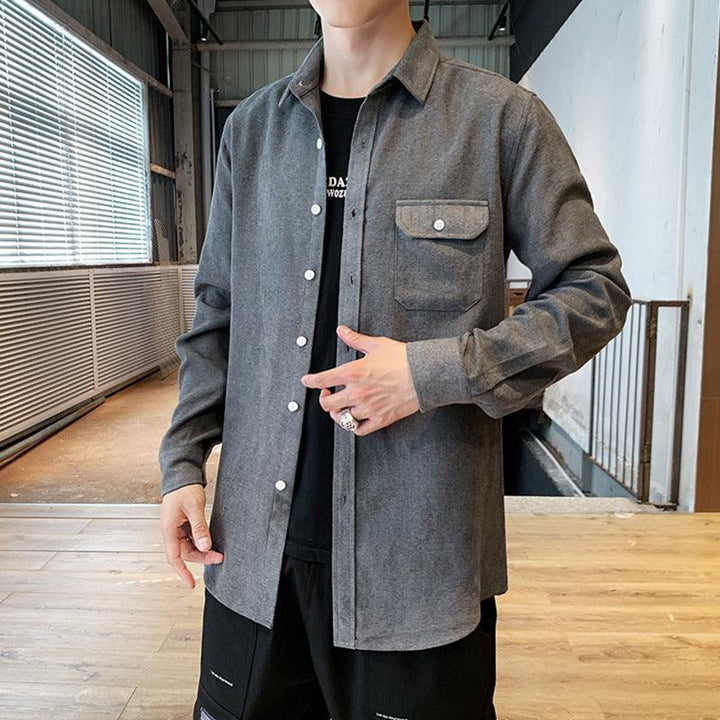 Long-Sleeved Youth Casual Hong Kong Style Shirt - Super Amazing Store