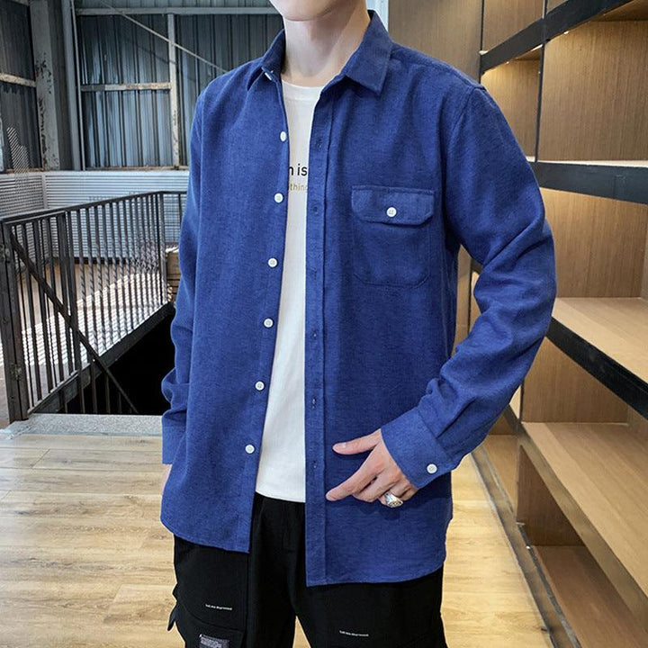 Long-Sleeved Youth Casual Hong Kong Style Shirt - Super Amazing Store