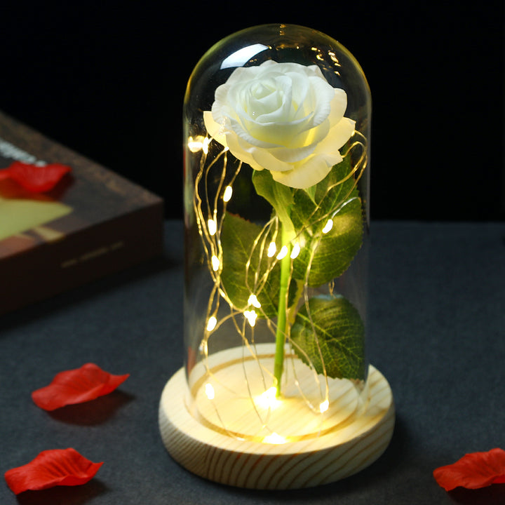 Glass Shade Rose Lamp