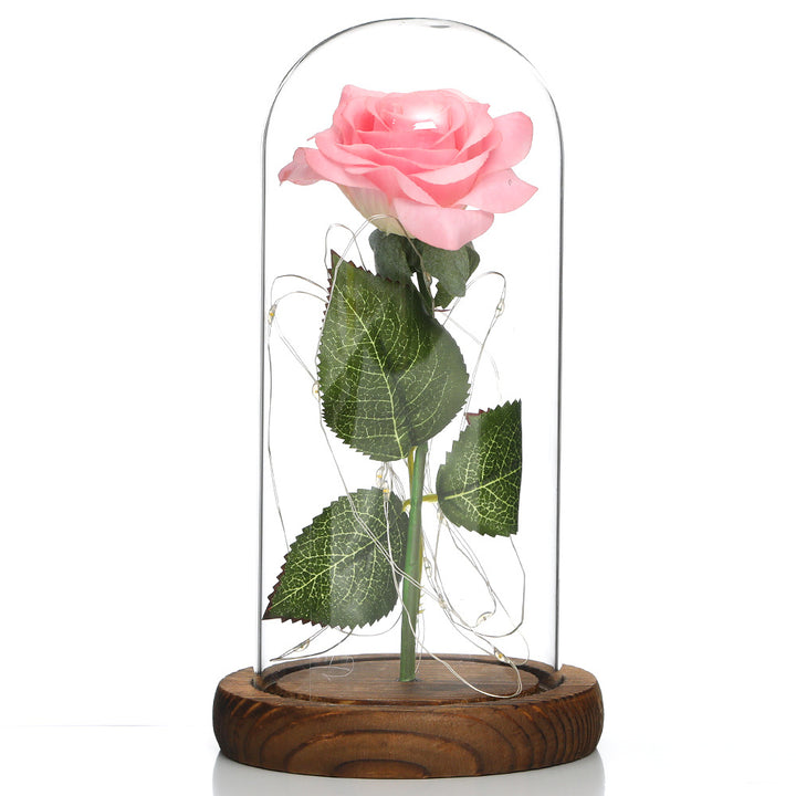 Glass Shade Rose Lamp