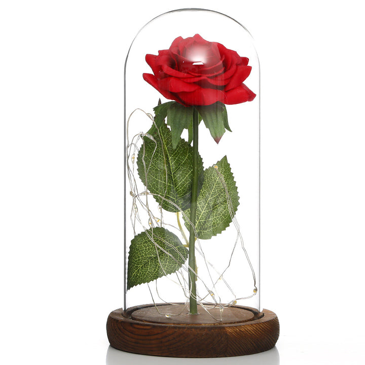 Glass Shade Rose Lamp