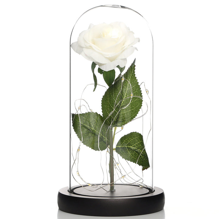 Glass Shade Rose Lamp