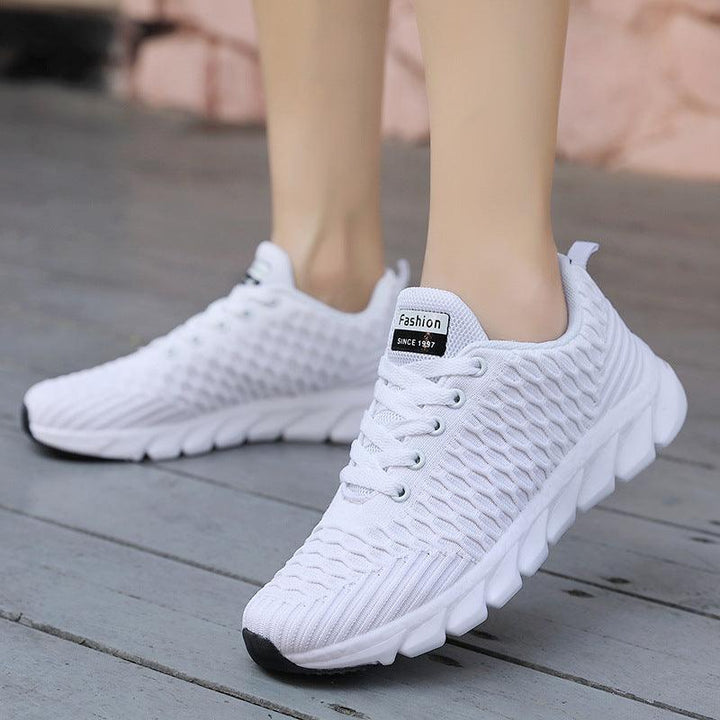 Foreign Trade Large Size Flying Woven Women's Shoes Cross-Border Autumn Sports Shoes Running Shoes Ladies Students Lightweight Travel Shoes - Super Amazing Store