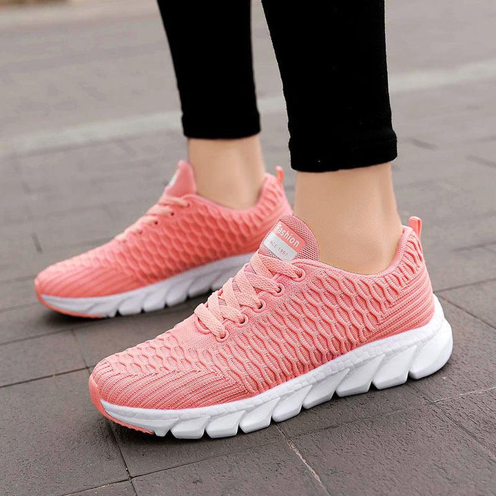 Foreign Trade Large Size Flying Woven Women's Shoes Cross-Border Autumn Sports Shoes Running Shoes Ladies Students Lightweight Travel Shoes - Super Amazing Store