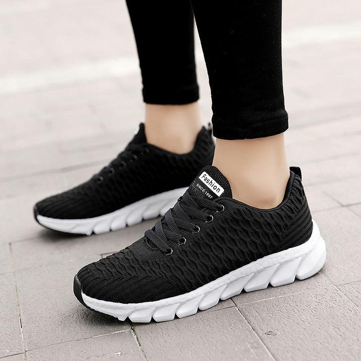 Foreign Trade Large Size Flying Woven Women's Shoes Cross-Border Autumn Sports Shoes Running Shoes Ladies Students Lightweight Travel Shoes - Super Amazing Store