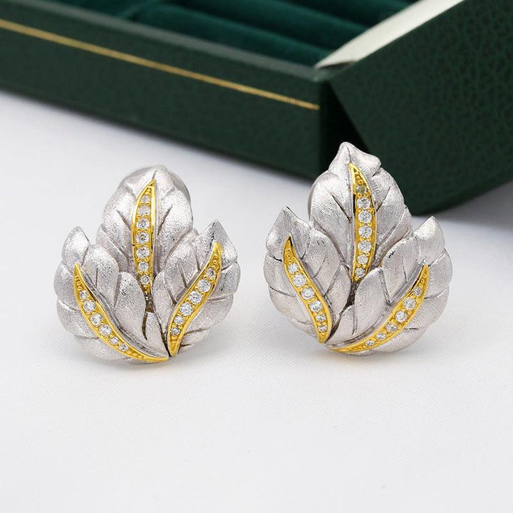 Luxury Craftsmanship Leaf Separation Hollow Earrings - Super Amazing Store