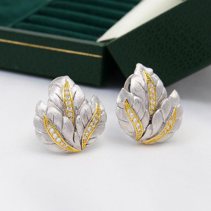 Luxury Craftsmanship Leaf Separation Hollow Earrings - Super Amazing Store