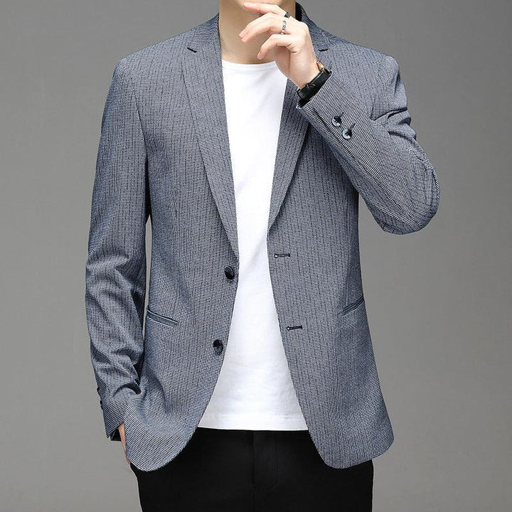 Spring New Suit Men"S Korean Plaid Non Iron Casual Small Suit Coat Fashion Men"S Wholesale - Super Amazing Store