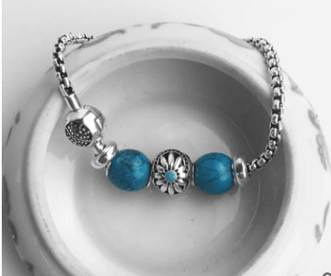 Bracelet Blue Beaded 925 Silver - Super Amazing Store