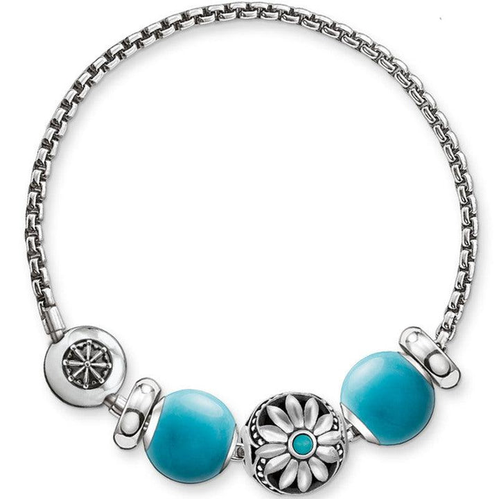 Bracelet Blue Beaded 925 Silver - Super Amazing Store