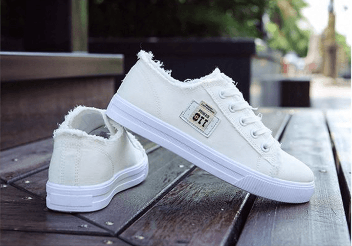 Canvas Shoes Women'S Korean Version Of The White Shoes Spring New Flat-Bottom Casual All-Match Trend - Super Amazing Store