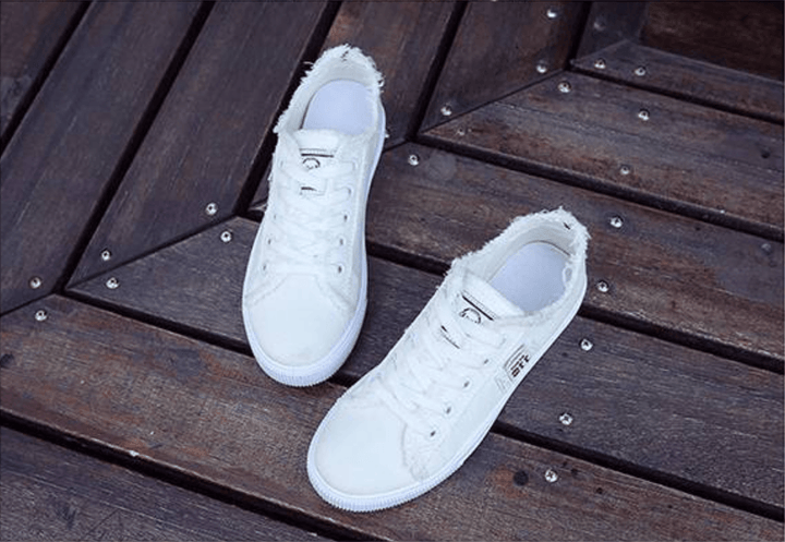 Canvas Shoes Women'S Korean Version Of The White Shoes Spring New Flat-Bottom Casual All-Match Trend - Super Amazing Store