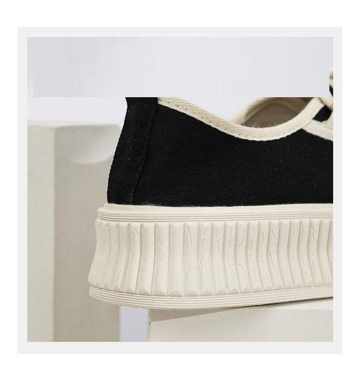 Plus Sizes Extra Large Women's Shoes Platform Black And White Biscuit Shape Shoes Canvas Shoes Women's Board Shoes - Super Amazing Store