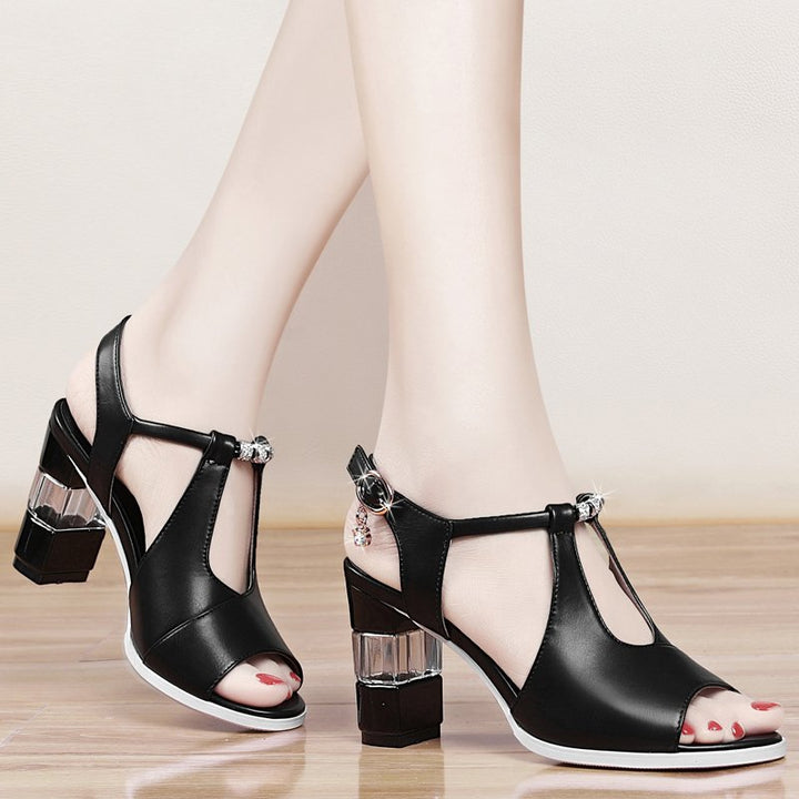 Glass High Thick Heels For Women - Super Amazing Store