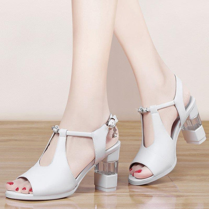 Glass High Thick Heels For Women - Super Amazing Store