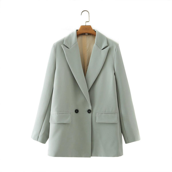 Simple And Loose Double-breasted Suit Jacket Women's Spring And Autumn New Suits - Super Amazing Store