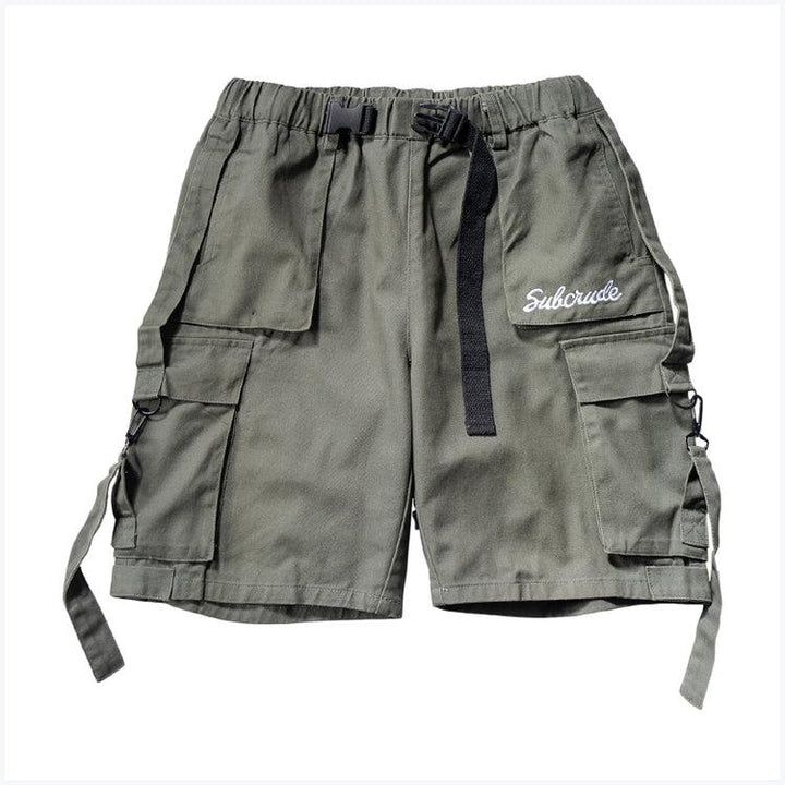 Solid Color Tooling Letter Label Casual Shorts Men Loose - Super Amazing Store