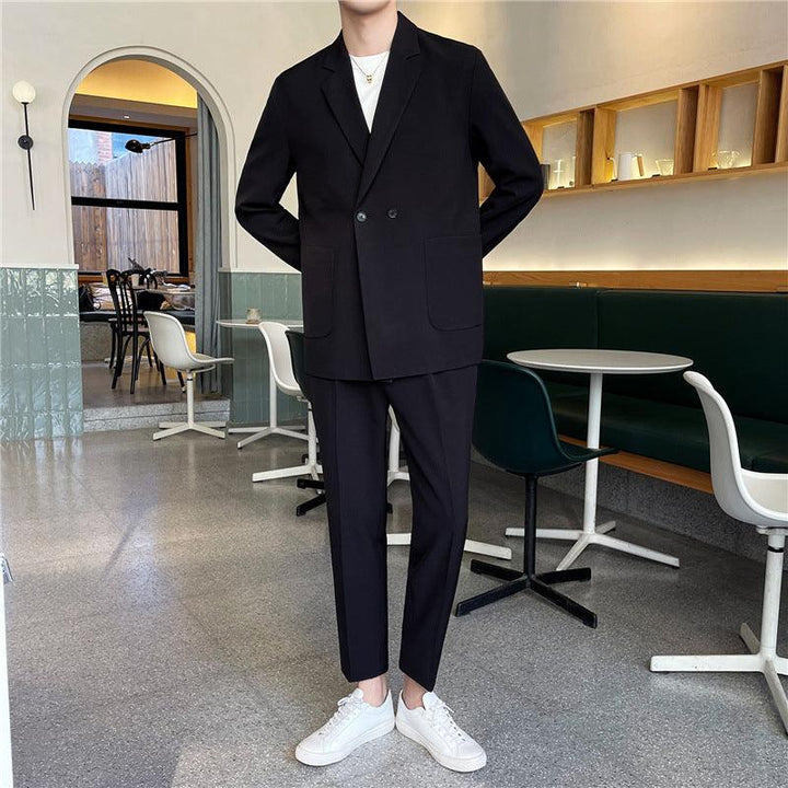 White Rascal Casual Suit Men''S Trend Loose Light Mature Suit Men''S Net Infrared Set Summer Thin - Super Amazing Store