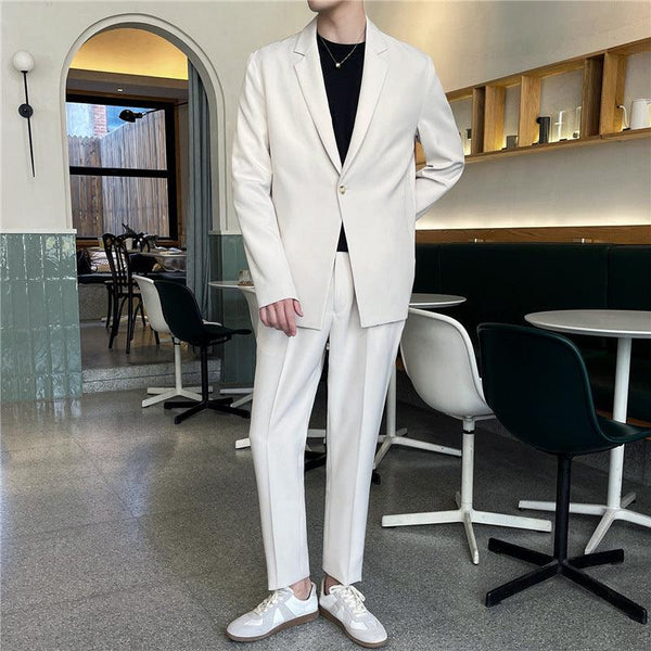 White Rascal Casual Suit Men''S Trend Loose Light Mature Suit Men''S Net Infrared Set Summer Thin - Super Amazing Store