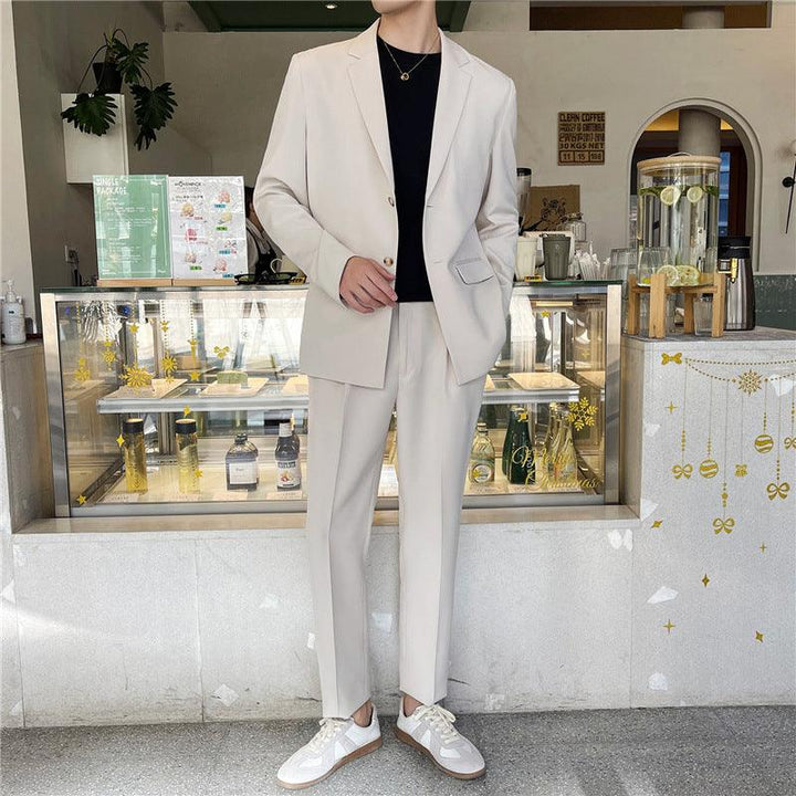 White Rascal Casual Suit Men''S Trend Loose Light Mature Suit Men''S Net Infrared Set Summer Thin - Super Amazing Store