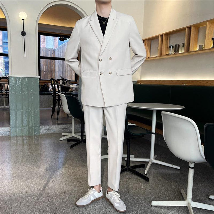 White Rascal Casual Suit Men''S Trend Loose Light Mature Suit Men''S Net Infrared Set Summer Thin - Super Amazing Store